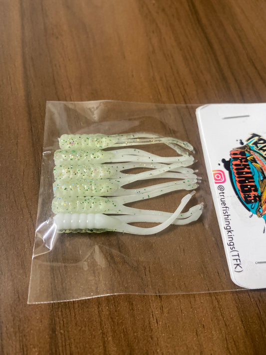 White/clear sparkle  green DuB tail